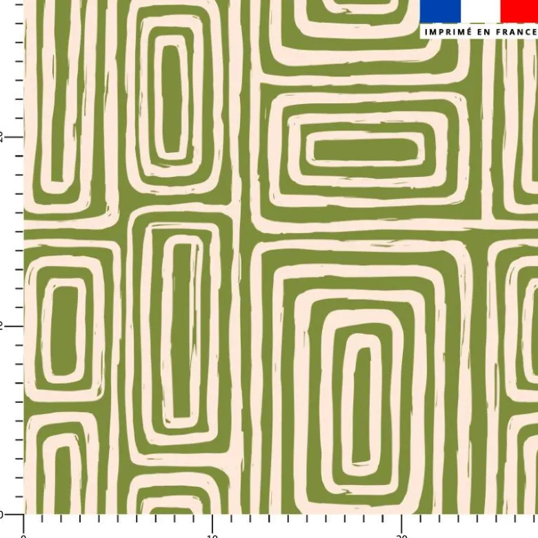 Forme rectangle abstraite rétro - Fond vert kaki