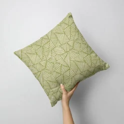 Forme triangle abstraite rétro - Fond vert kaki