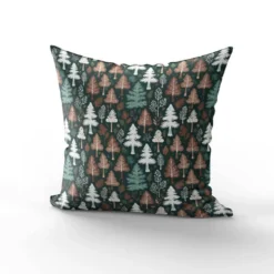 Forêt de sapins - Fond vert foncé