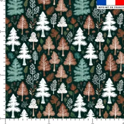 Forêt de sapins - Fond vert foncé