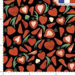 Fraise - Fond noir - Création Andréa Leonelli