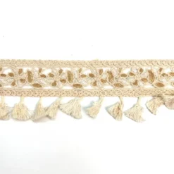 Galon frange en crochet et sequins motif fleur
