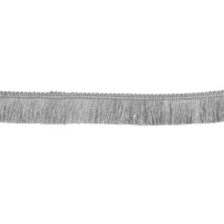 Galon franges fil gris perle 30 mm