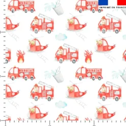 Girafe et crocodile sapeurs pompiers - Fond blanc