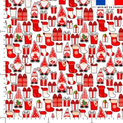 Gnome de Noël et cadeaux - Fond blanc