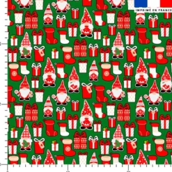 Gnome de Noël et cadeaux - Fond vert