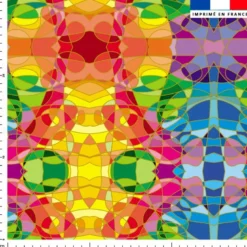 Géométrique multicolore effet vitrail - Création Lita Blanc