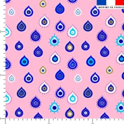 Goutte oeil bleu Grèce - Fond rose