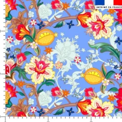 Grande fleur japonaise - Fond bleu