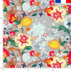 Grande fleur japonaise - Fond gris
