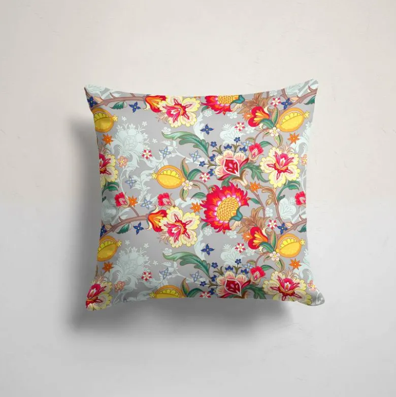 Grande fleur japonaise - Fond gris
