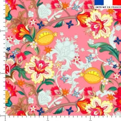 Grande fleur japonaise - Fond rose