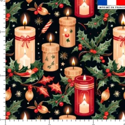 Grandes bougies de Noël - Fond noir