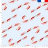 Grand sucre d'orge rouge et blanc - Fond bleu ciel