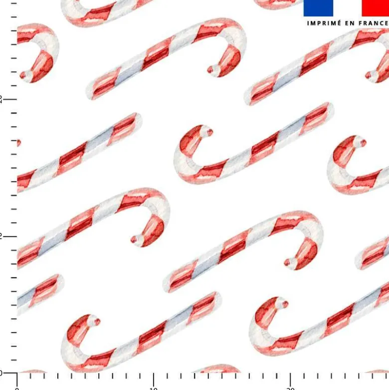 Grand sucre d'orge rouge et blanc - Fond blanc
