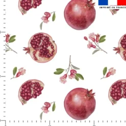 Grenade et fleurs - Fond blanc