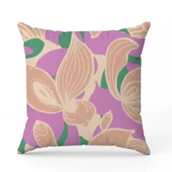 Grosses fleurs beige - Fond rose - Création Lili Bambou Design