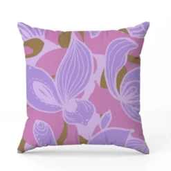 Grosses fleurs mauve - Fond rose - Création Lili Bambou Design