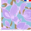 Grosses fleurs mauve - Fond turquoise - Création Lili Bambou Design