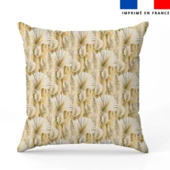 Housse de coussin 40x40 cm imprimée feuille art déco gold