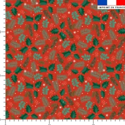 Houx de noel - Fond rouge