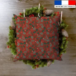 Houx de noel - Fond rouge