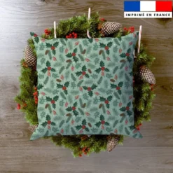 Houx de noel - Fond vert clair