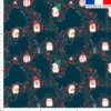 Hérisson et feuilles d'hiver - Fond bleu canard