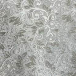 Jacquard motif fleurs blanches et lurex doré