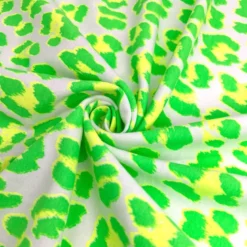 Jersey blanc motif léopard vert et jaune fluo