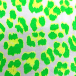 Jersey blanc motif léopard vert et jaune fluo