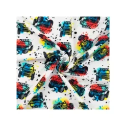 Jersey coton blanc imprimé monster truck
