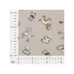 Jersey coton grège imprimé chien