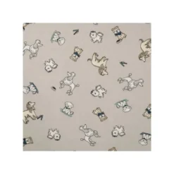 Jersey coton grège imprimé chien