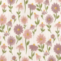 Jersey pointelle motif fleuri