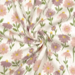 Jersey pointelle motif fleuri