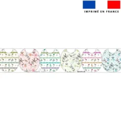 Kit bavoirs en éponge motif flamant coco - Création Lili Bambou Design