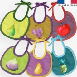 Kit bavoirs en éponge motif fruits d'automne - Création Cat&Colours