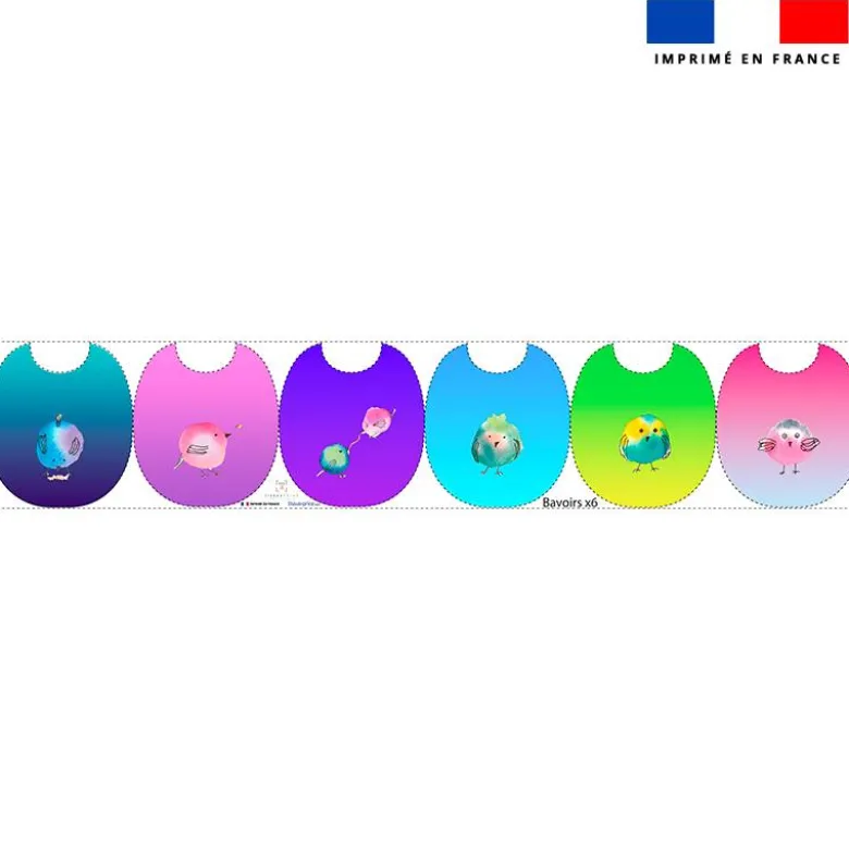 Kit bavoirs en éponge motif piou-pious - Création Cat&Colours