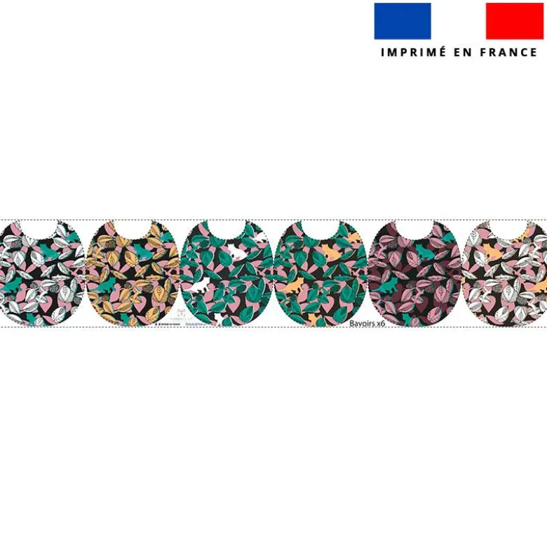 Kit bavoirs en éponge motif tigre vert - Création Lili Bambou Design