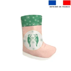 Kit chaussette de noel motif oiseaux verts - Création Lili Bambou Design