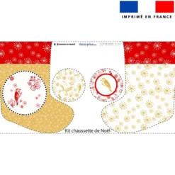 Kit chaussette de noel motif oiseau rouge - Création Lili Bambou Design