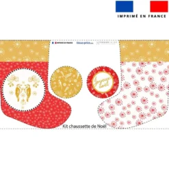 Kit chaussette de noel motif oiseaux ambres - Création Lili Bambou Design