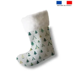 Kit chaussette de noel motif sapin vert + Fausse fourrure - Création Lili Bambou Design