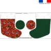 Kit chaussette de noel motif souris de Noel rouge + Fausse fourrure - Création Stillistic