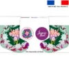 Kit chaussette de noel vert motif fleuri + Fausse fourrure - Création Lili Bambou Design
