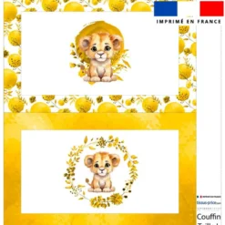 Kit couffin pour animaux motif lionceau aquarelle