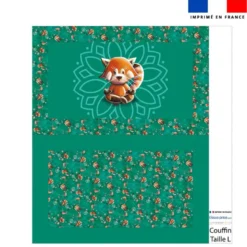 Kit couffin pour animaux motif panda roux yoga lotus - Création Stillistic