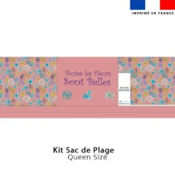 Kit couture sac cabas corail motif fleurs légères - Création Cat&Colours