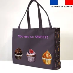 Kit couture sac cabas figue motif gourmandises - Création Cat&Colours